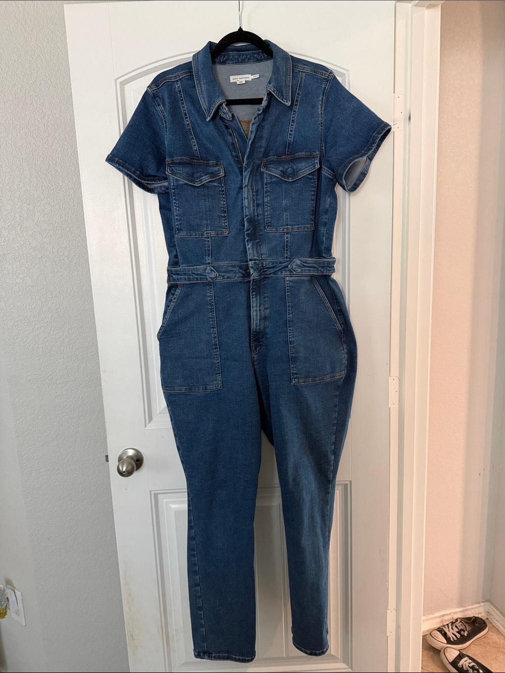 Good American Dark Blue Denim Jumpsuit